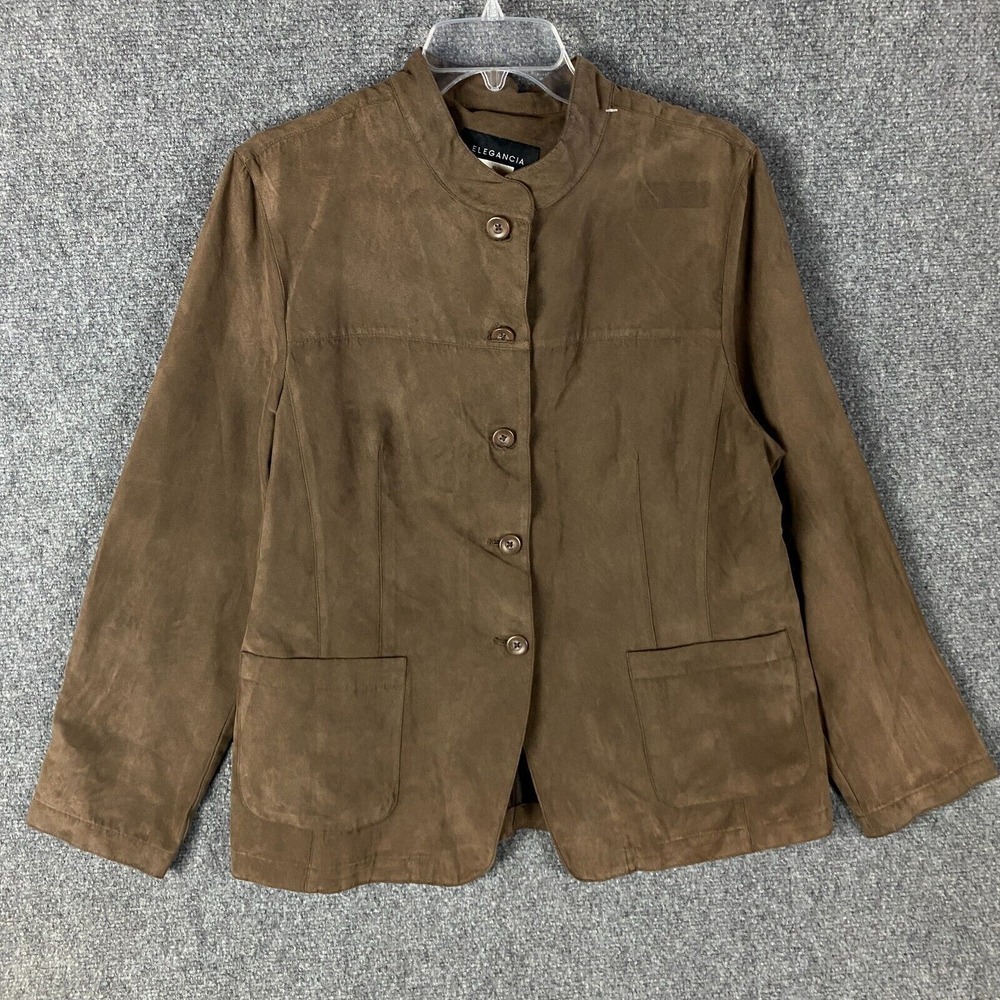 Elegancia Coat Women's XL Suede 100% Polyester Adults Extra‎ Large